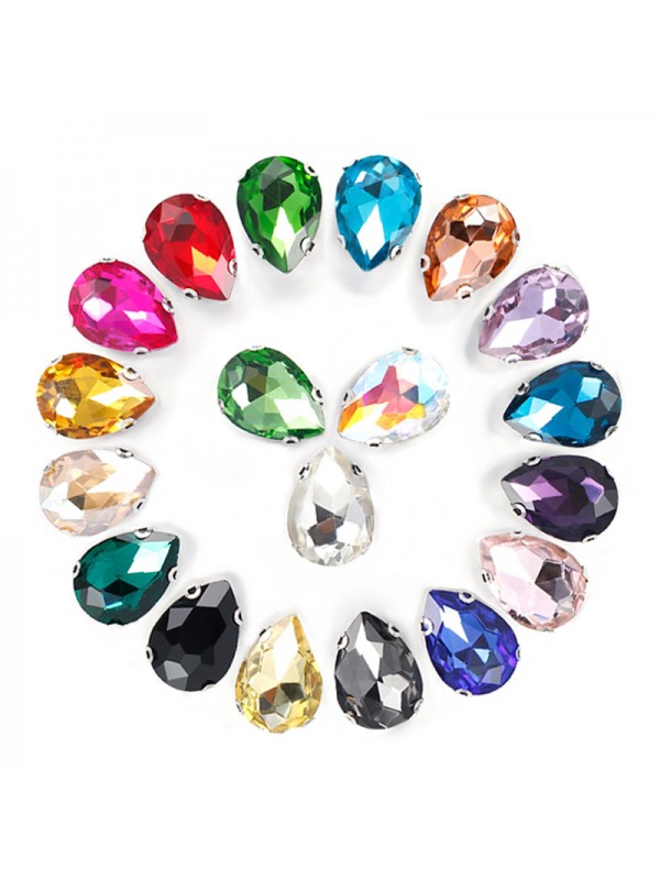 (13x18mm) 50pcs Tear Drop Sewon Glass Rhinestones